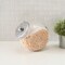 Home Basics X-Large 131.87 oz. Round Glass Candy Storage Jar with Stainless Steel Top, Clear